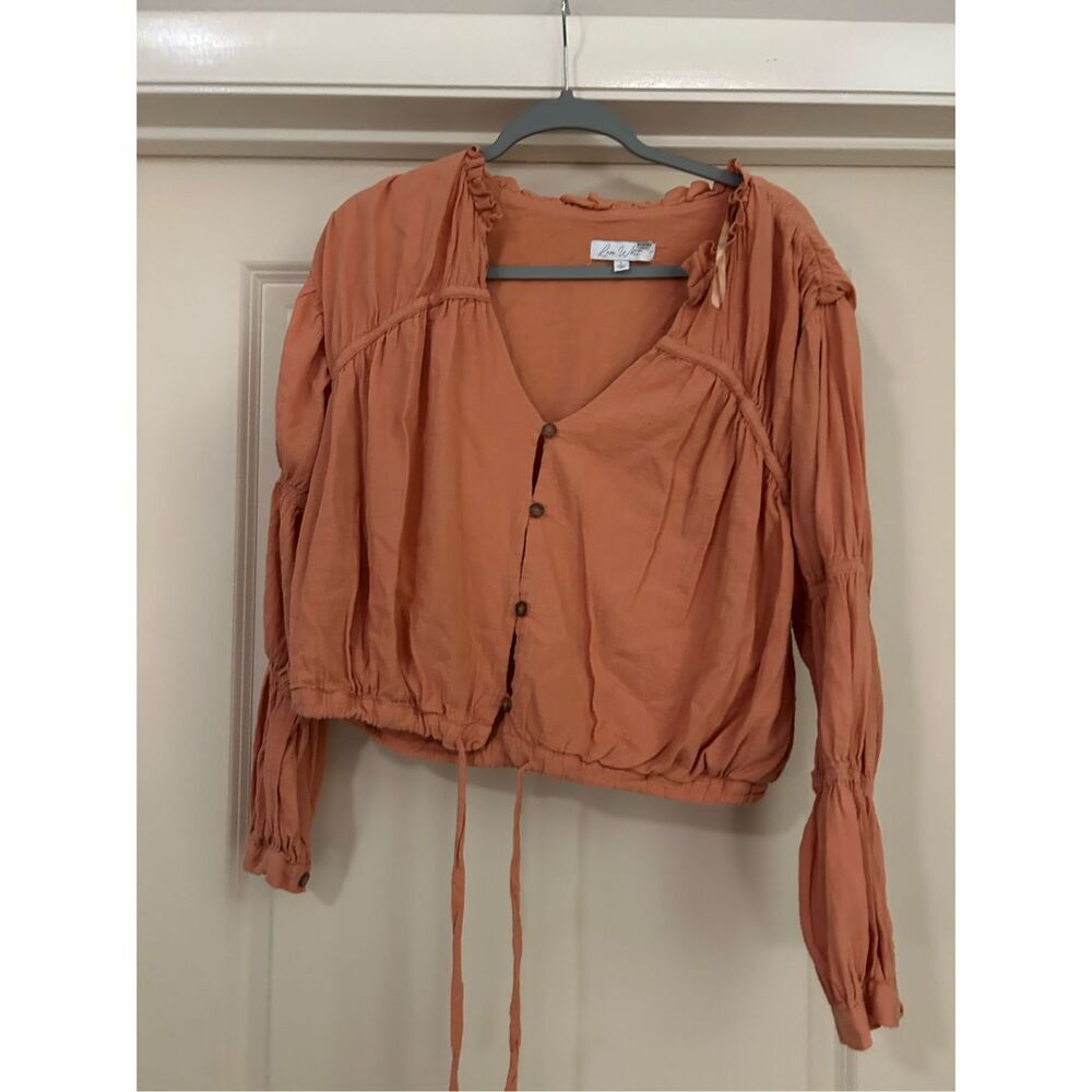 Love, Whit by Whitney Port Sand Stone Peasant Top Rent The Runway Pre-Loved XS $ - Picture 4 of 5